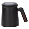 Ceramic Tea Brewing Mug with Wooden Handle, Lid, and Filter - Large Capacity Office Souvenir Cup