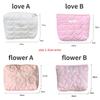 Sweet Flower Women's Quilting Cosmetic Bag Large Capacity Ladies Love Makeup Case Female Travel Storage Bags Clutch Handbags