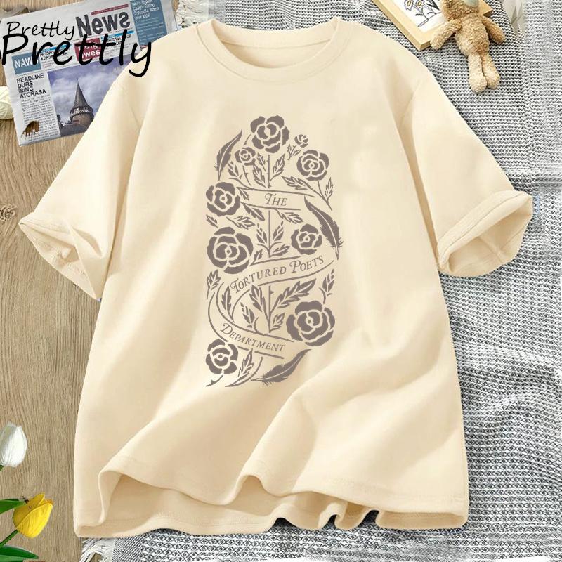 The Tortured Poets DepartUnisext Flower Printed T-shirt Unisex New Album Alls Fair In Love and Poetry T Shirt Unisex's Cotton Tshirts