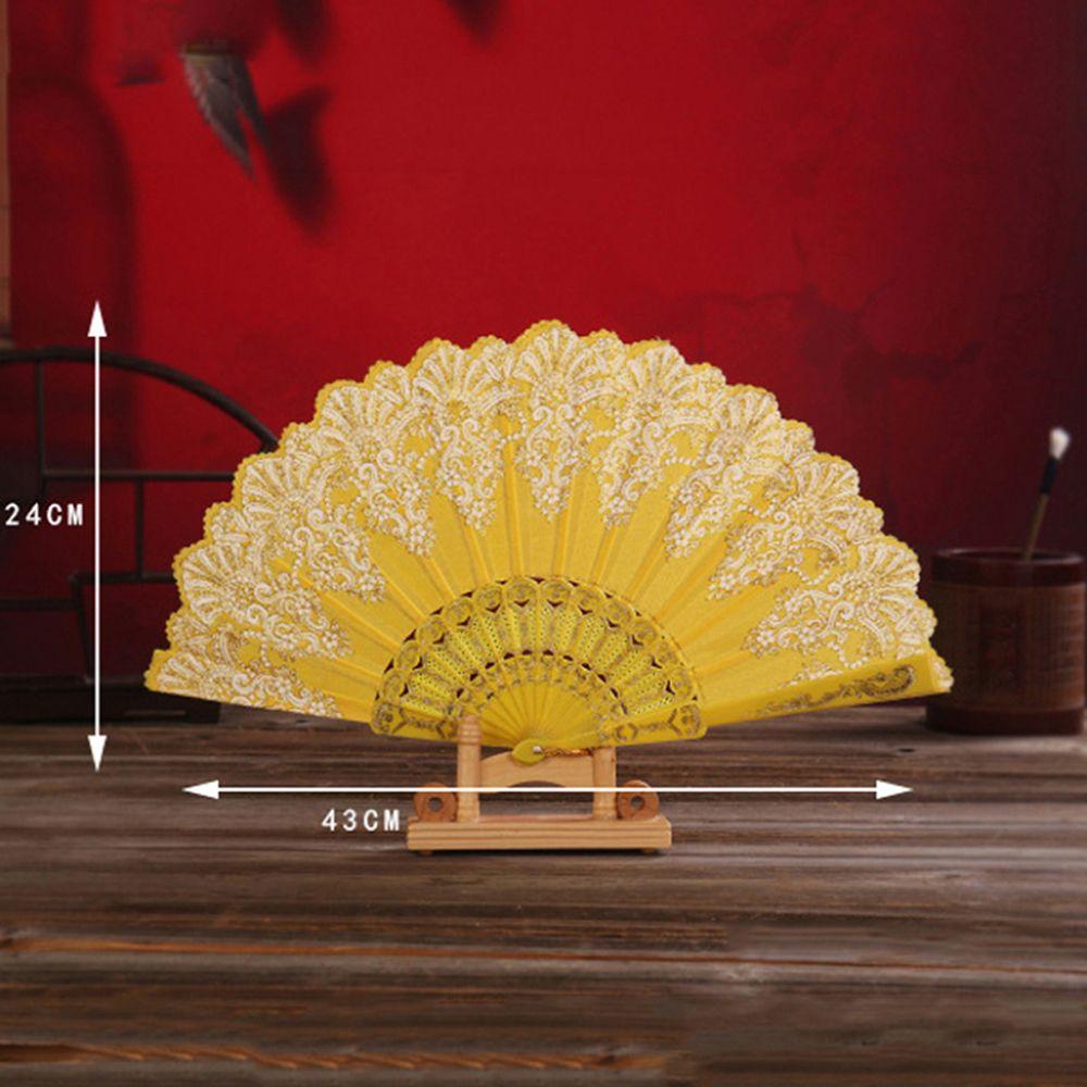 Folding Plastic Gold Powder Craft Hot Stamping Photo Prop Tool Hand Held Fan Folding Fan Dance Fan