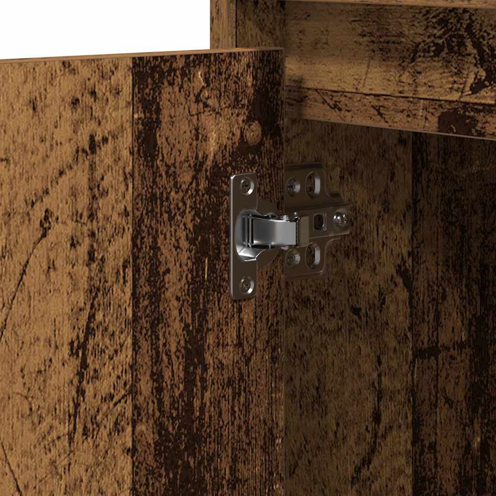 Nightstand with LED Rustic Wood Effect 50 x 34.5 x 50 cm Engineered Wood