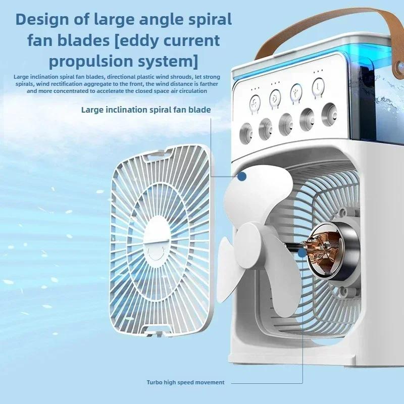 Three In One Household Air Conditioner Small Air Cooler Portable Smallfan Household Night Humidifier Led Nightlight Fan