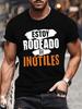 MenS Casual Summer TShirt  ESTOY RODEADO DE INUTILES Fun Spanish Graphic Tee Black Short Sleeve Crew Neck