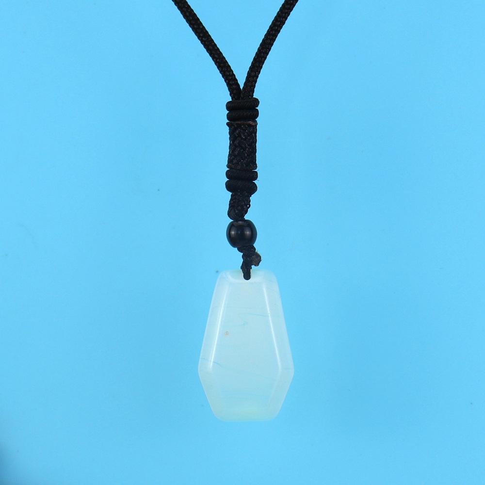 Natural Amethyst Agate Hexahedron Pendant Necklace Rough Stone Gemstone Necklace N615