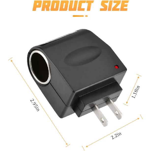 Universal AC to DC Car Cigarette Lighter Socket Adapter Converter, DC 12V 500mA Vehicle Power Inverters, Power Supply Transformer Wall Plug for Car