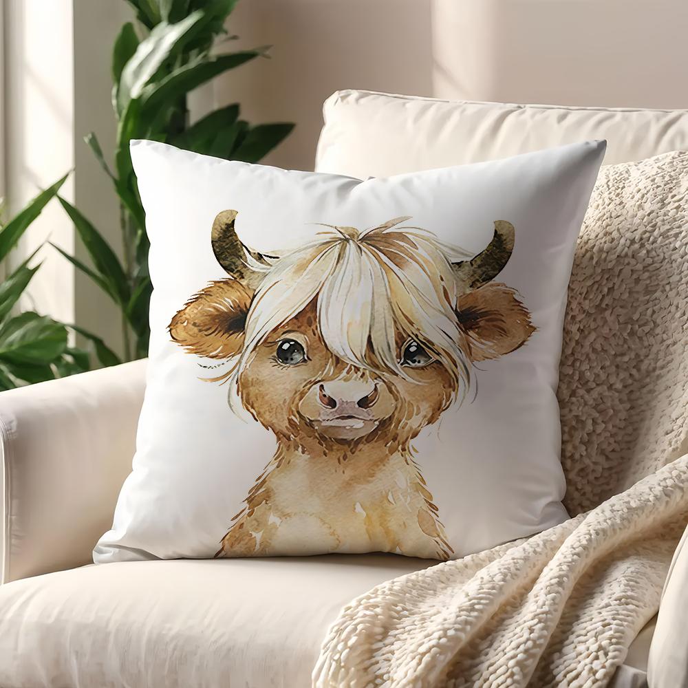 Watercolor Cute AAnimal cushion cover For Pillow Printing Sofa Decoration Home Car Room Coffee Shop Office Nordic Simplicity