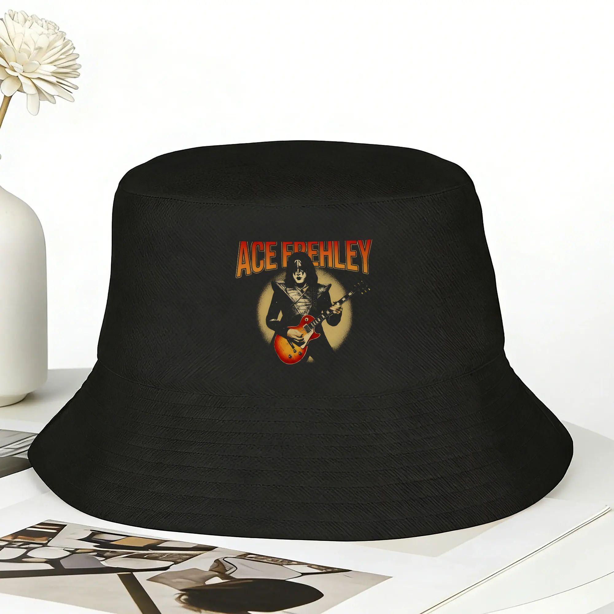 Yiran Dayang Hat Women's Vintage Ace Frehley Bucket Hat Outdoor Fisherman Caps For Unisex Casual Fishing Visor Hats Soft Fold Pattern Cap Cm