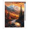 Fantasy Sunset High Mountain 5D DIY Full Diamond Art Kit for Adults Relaxing, Landscape Lovers Buy for Living Room Bedroom Wall Art Decoration 20x20