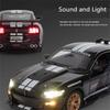 1/32 Sportwagen-Modellauto, Mustang Shelby GT500, Druckgussmetall, hochsimulierte Sound- und Lichtsammlung, Kinderspielzeug-Geschenke