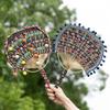 Creative Handmade DIY Bamboo Fan Material Set Double-sided Wooden Handle Handmade Fan Ethnic Style Round Fan Photography Prop