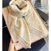 Women Solid Lace Square Scarf Linen Feel Thin Spring Autumn Shawl Sun Elegant Versatile Neck Scarf 90x90