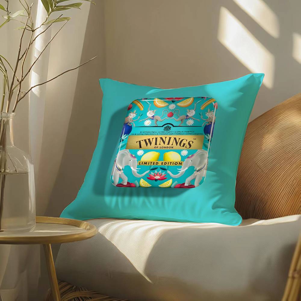 Elegant Red Twinings Pillow Case Silky Elegant Comfort Sofa Bed Invisible Zipper Beach Pillowcase