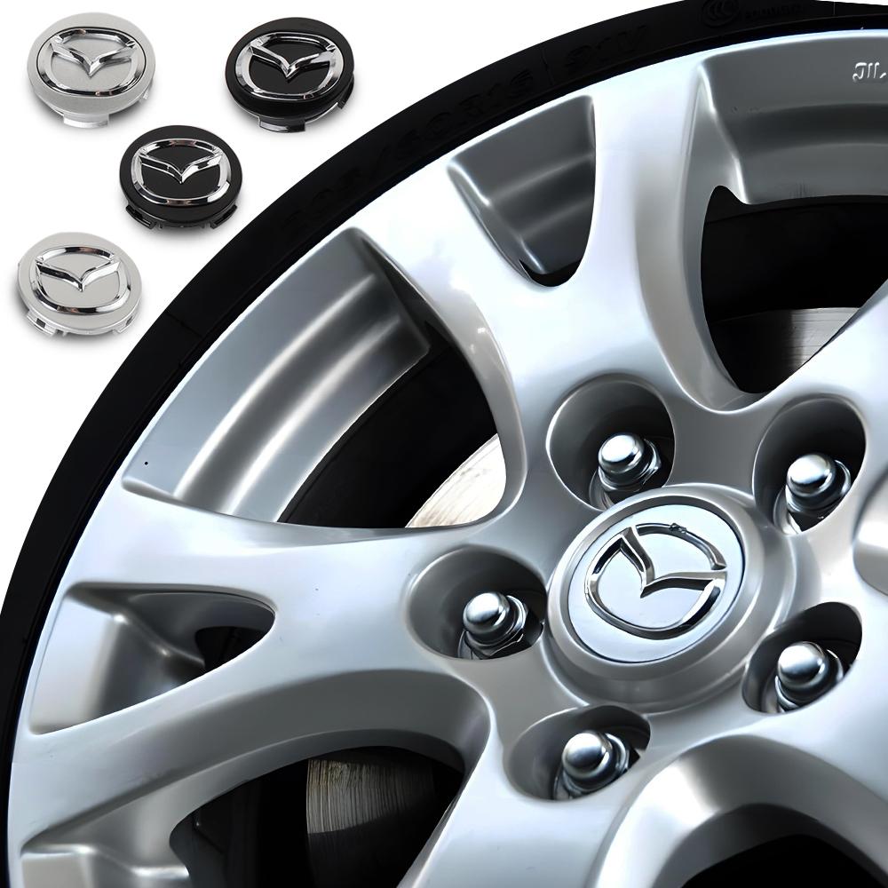 56mm Car Wheel Hub Caps Auto Emblem Tire Center Cover Badge Decor For Mazda Axela CX4 CX5 CX8 2 3 6 BM GJ CX-5 CX-3 CX3 CX9 CX7