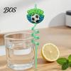 Reusable Plastic Straw 5Pcs Colorful Soccer Spiral Straws, Drinking Straws for Birthday Party Party, Football Theme Celebration Beverage Decor Unique