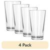 4 Pack Everyday Clear Pint Glasses Durable 16oz Tumbler Beer Water Smoothie Versatile Use Dishwasher Safe Classic Design Stylish