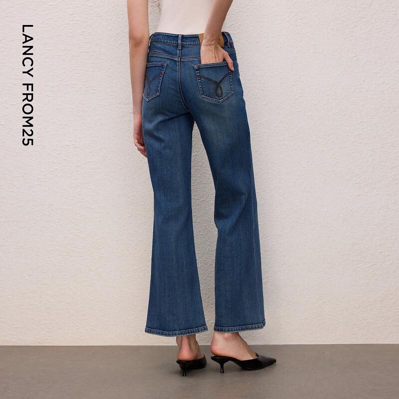 LANGZI Women's Casual Cotton Blend Flared Jeans
