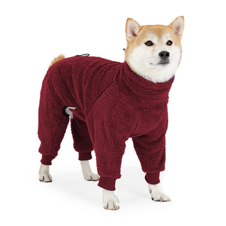 4 Leg Dog Outerwear Plush Jumpsuit Outdoor Warm Coat For Winter Warmth And Indoor Pajamas for Small To Large Breeds
