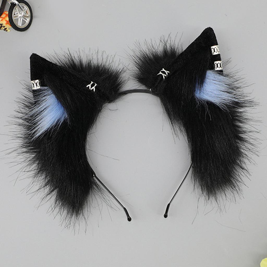 Kreslená plyšová zvířecí uši čelenka kostým pokrývka hlavy nastavitelný roztomilý cosplay doplněk pro ženy a děti