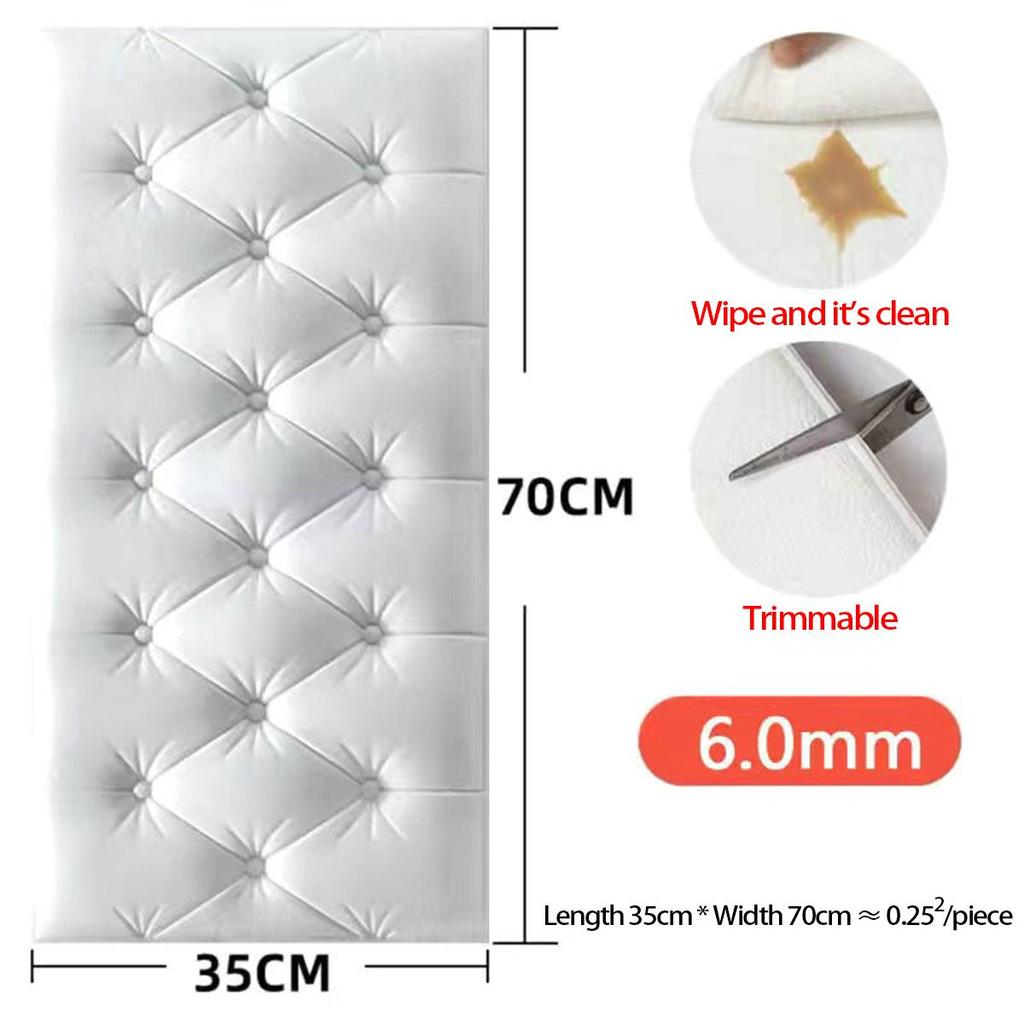 3D Self-Adhesive Waterproof Wall Stickers: Anti-Collision, Anti-Fouling, Soft Tatami for Children's Room or Bedroom.