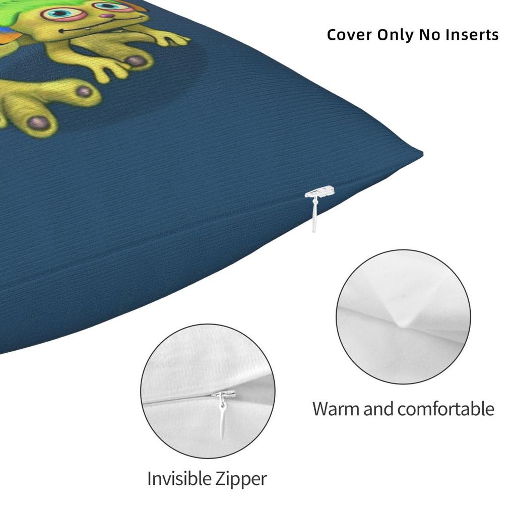 My Singing Monsters Reedling Pillowcase Polyester Linen Velvet Pattern Zip Decor Pillow Case Home Cushion Case