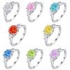 S925 Sterling Silver Inlaid High Carbon Diamond Ring Female Pear-shaped Fireworks Ice Flower Cut Zircon Colored Treasure Finger
