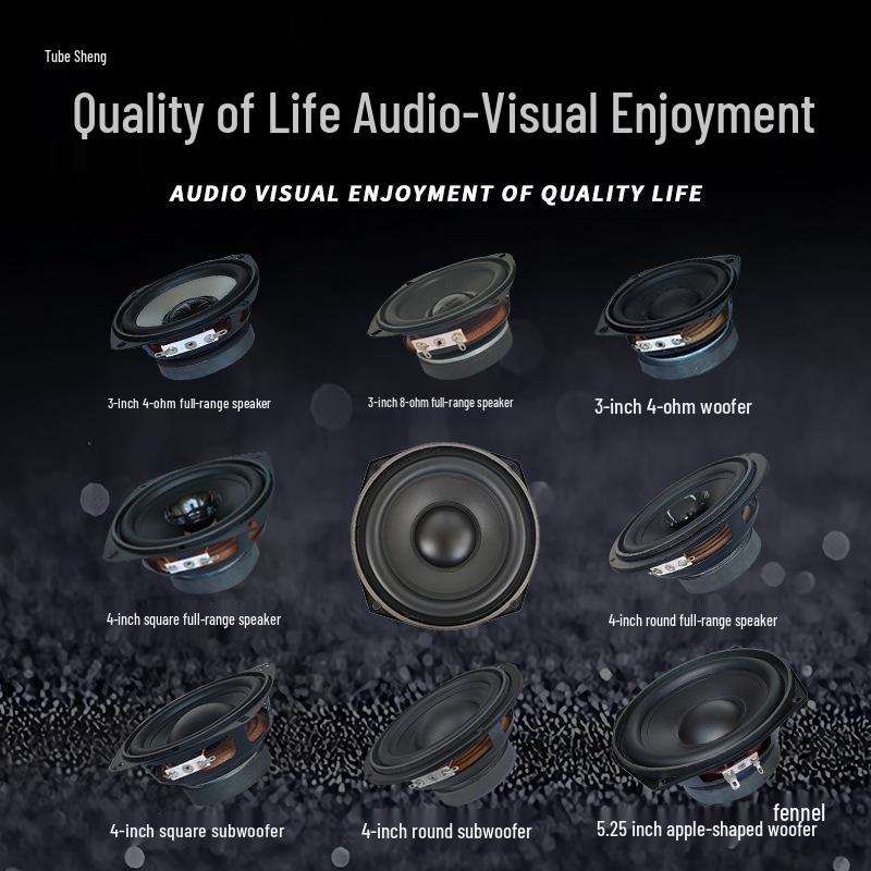 Compact Sound System: 3" Subwoofer & 4" Full-Range Speaker, 4/8 Ohm, 3/10W Audio Accessory
