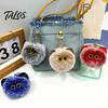 Soft Pompom Keychain Plush Cat Ball Keychain, Fluffy Kitten Bag Charm, Pendant with Lightweight Metal Lobster Clasp, Backpacks Keys Decorative