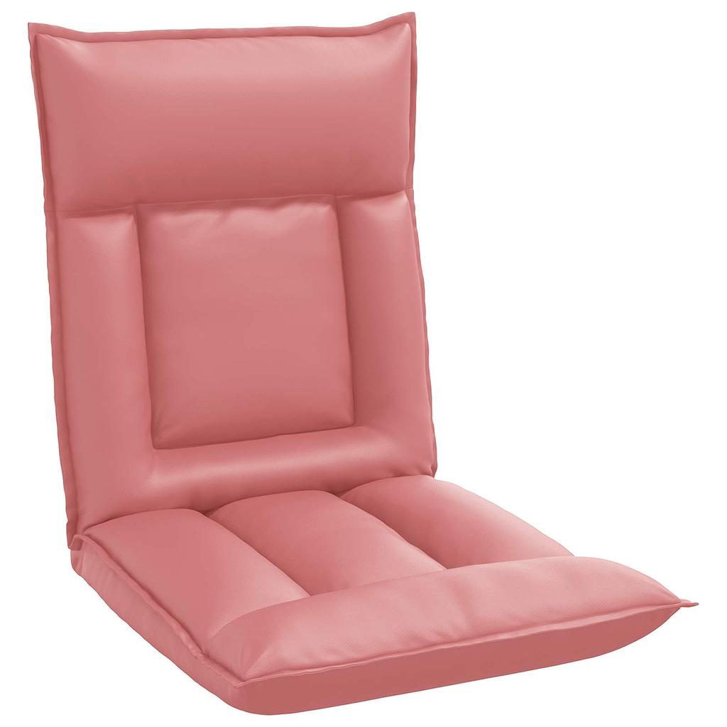 Adjustable Floor Footstool Pink Faux Leather