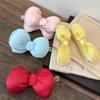 Japanese Sweetness Colorful Cotton Filled Bow Hair Clip For Women Girls Fashion Bun Hair Clip Banana Clip Hair Accessories