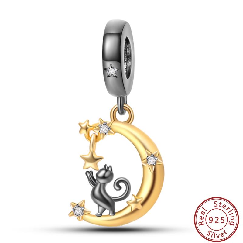 Cute Cat And Dog Series Copper Moon Butterfly Paw Print Charms 3Mm Diy Fine Jewelry Gifts Making