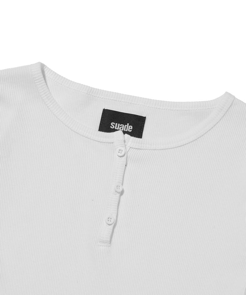 Seuweideu Ribbed Henley Neck [White]