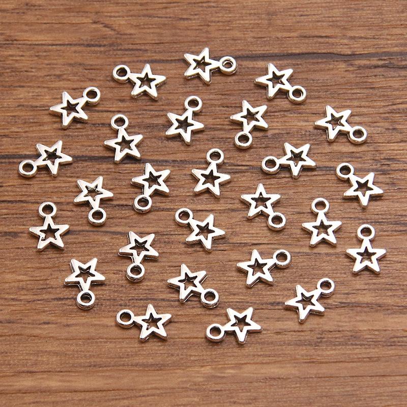 10pcs Hollow-out Pentagram Star Pendant Jewelry Pendant