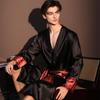 Men's Ice Silk Long Sleeve Bathrobe - 2026 Spring/Summer Yukata Pajamas