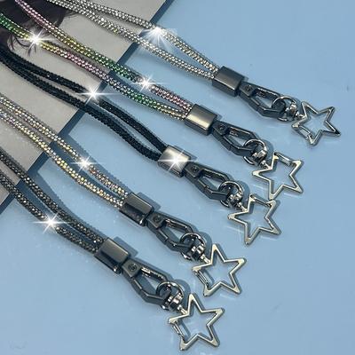 Men's and Women's Universal Flash Phone Lanyard Anti-diamond Flash Lanyard Rhinestone Lanyard Collar Chain