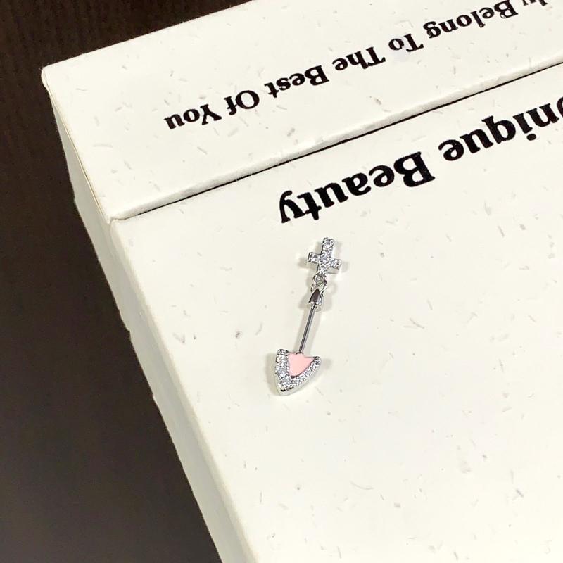 1ks Elegantní náušnice ve tvaru kočičího ucha, přívěsek srdce s křížkem ze zirkonu, piercing do ucha (helix) pro ženy