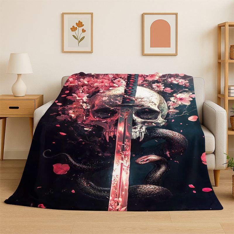 Power Sword Weapon Shield Flannel Blanket Soft Throw Blanket for Bedroom Living Room Bed Travel Camping Picnic Nap Cover Gift