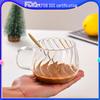 Creative Single-Layer Colored Striped Glass Cup with Handle – Fun Round Juice Coffee Mug