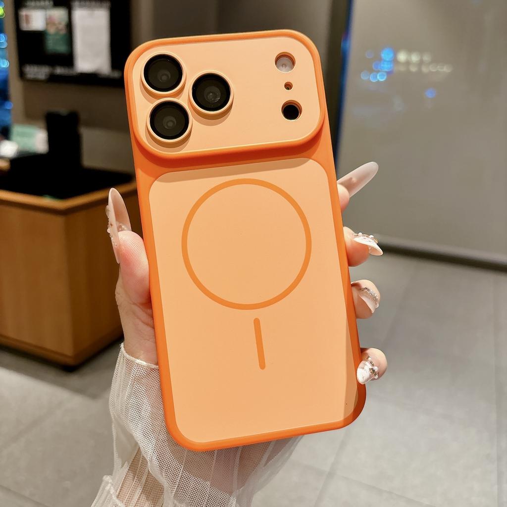 Applicable to iPhone17PROMAX mobile phone case two-color matte skin-sensitive magnetic attraction Apple 18 with lens film anti-drop 16