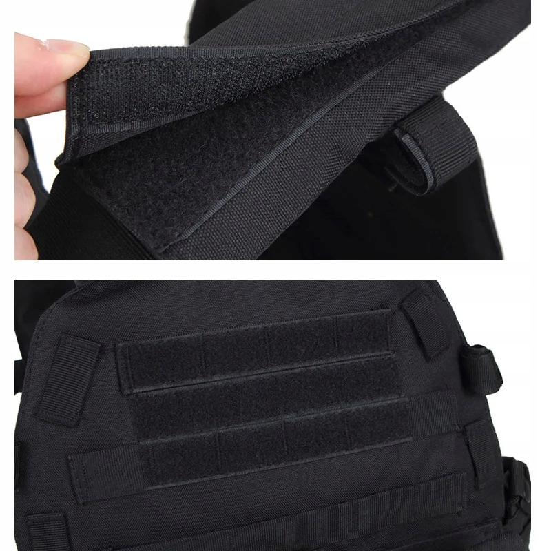 Military Tactical Vest 600D Molle Bags Pouches Black Camo