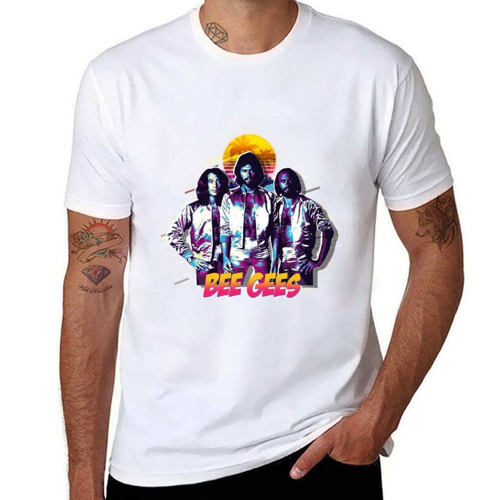 Bee Gees Pop Art T-Shirt Einfacher Linienkunst Druck T-Shirt