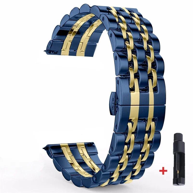 22mm 20mm Band for Samsung Galaxy Watch 3 4 5 45mm Gear S3 46mm 42mm Active2 40 44mm Stainless Steel Strap for Amazift BIP 2 GTR
