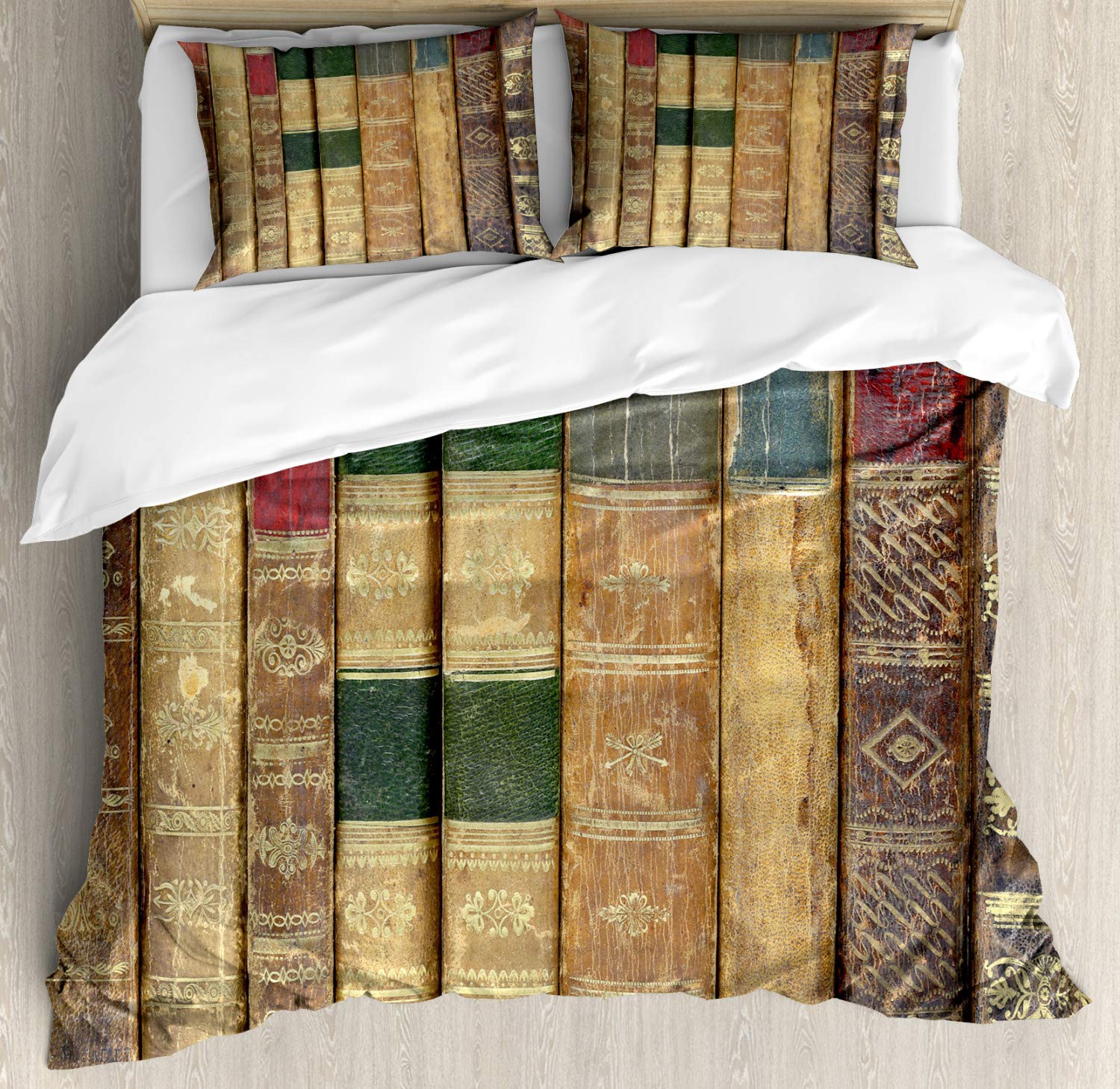 

Vintage Style Duvet Cover Book Pattern Bedding Set Creative Design Cotton Quilt Cover For Teens Women Room Decoration 3 Pcs EU Single(135x200cm)