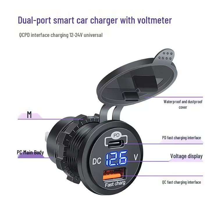 Super Fast Car & Motorcycle Charger, PD Fast Charge Cigarette Lighter Adapter