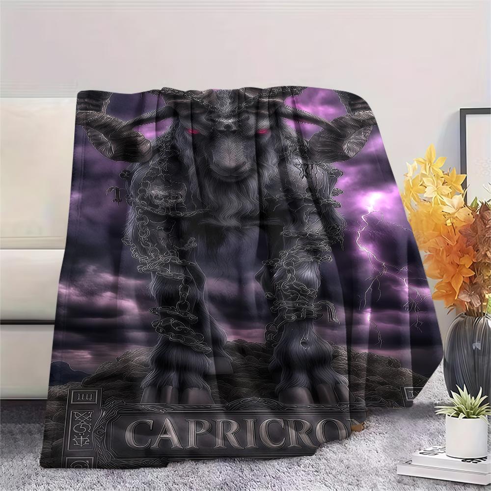 1PC Satan Symbol Print Flannel Blanket, High quality All Seasons, Home Decor, Warmth and Comfort, Perfect for Christmas Gifts