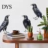 Personalized Home Ornament Halloween Black Crow Wall Stickers, Raven Decals, Removable Room Mural Waterproof PVC Peel And Stick Art Decors for
