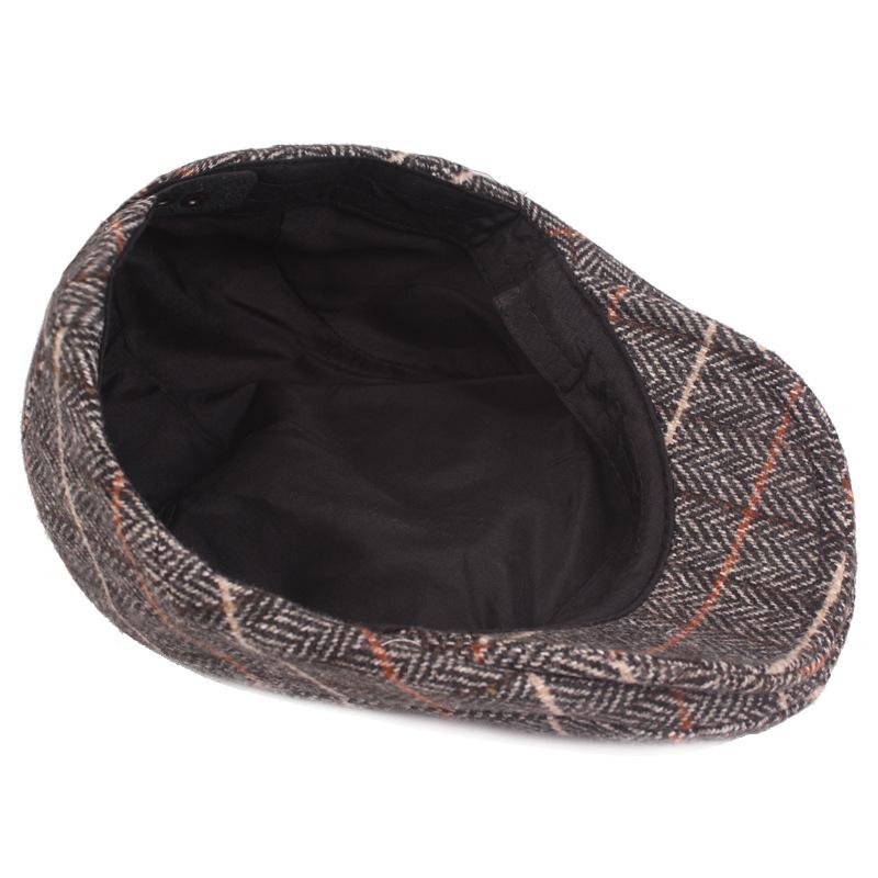 Béret d'automne et d'hiver en laine épaisse, casquette avant pour personnes d'âge moyen et personnes âgées, casquette à visière, casquettes de journal pour hommes, chapeau de lierre, chapeaux de peintres Gatsby