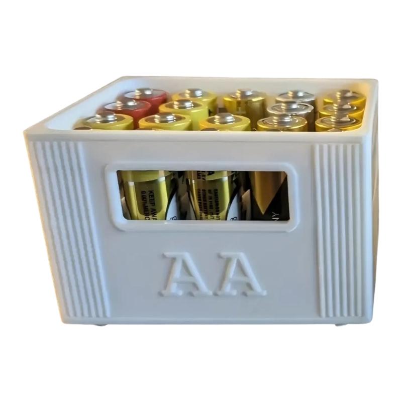 Battery Storage Box Beer Crate Type Battery Organiser With Stackable Design Stores 20 2A Or 30 3A Batteries Box