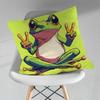 Cute Cartoon Art Frog Various Sizes Square Pillow Case For Car Home Bedchamber Decor Birthday Gift