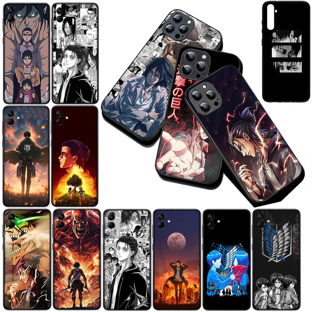 Casing for Samsung Galaxy S20 S22 S21 FE Ultra Plus A07 A17 A15 A16 A25 A57 A37 Phone Cover Soft Case Attack On Titan Anime Levi
