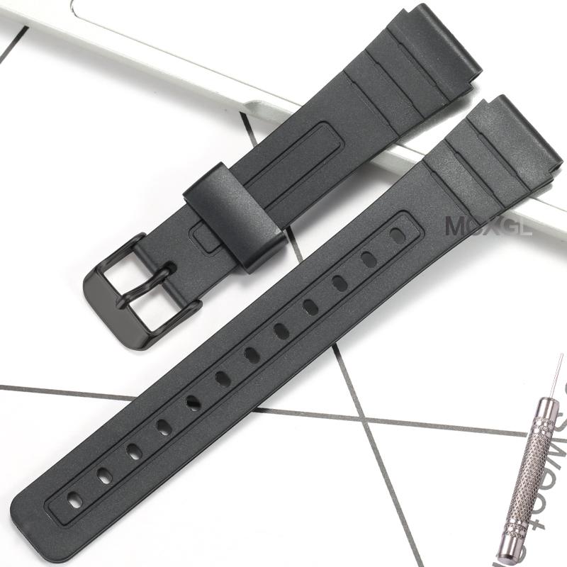 Resin Watch Accessories Suitable for Casio F-91W F-84 F-94 F-105 Men's Replacement Band  Waterproof Watch Band Rubber Strap